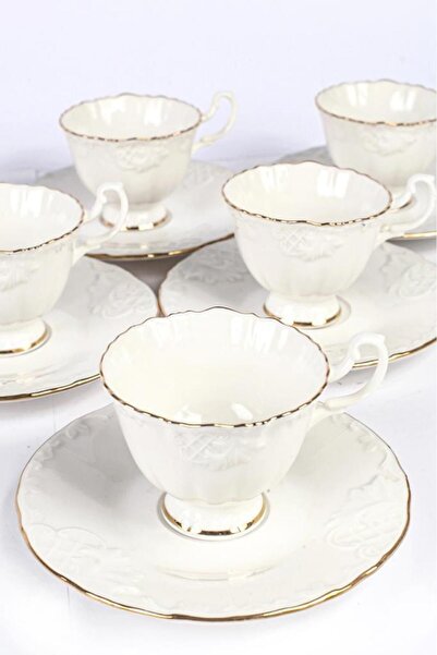 İpek Silk Porcelain Coffee Cup Set Gilded Ros-100 62602