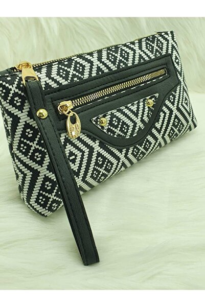 AK ÇANTA DESENLİ EL ÇANTASI