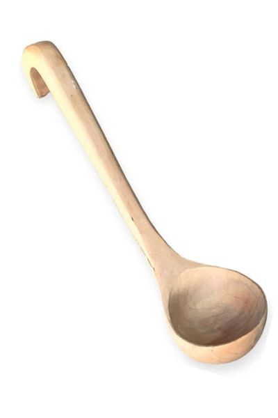 Efsoon Organics 2 Pieces Wooden Kitchen Ladle - with Sauce, Soup and Hanging apparatus