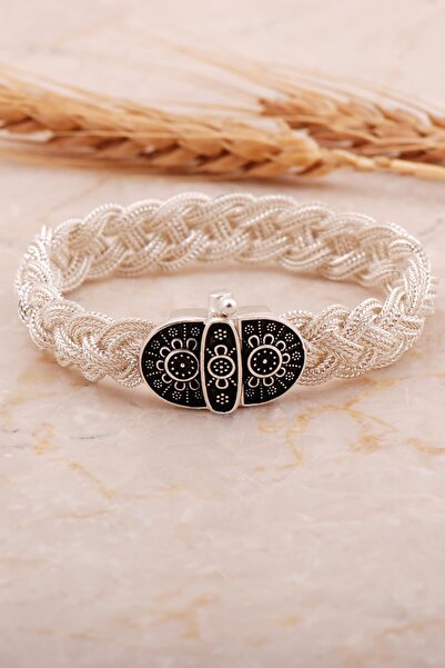 Sümer Telkari Midyat Hasır Telkari Örme Anadolu Motifli Gümüş Bileklik 4448