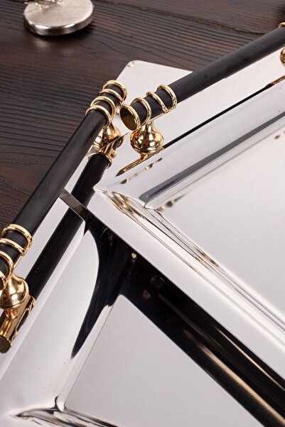 ÖZBURAK Mercan Elegan 2-Piece Catering Serving and Tea Tray