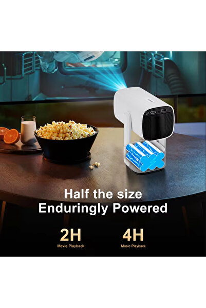 MEGAMUS K2 Projeksiyon dahili 9750mAh pil 4K HD Bluetooth Android Sinema açık Projeksiyon RGB ışık
