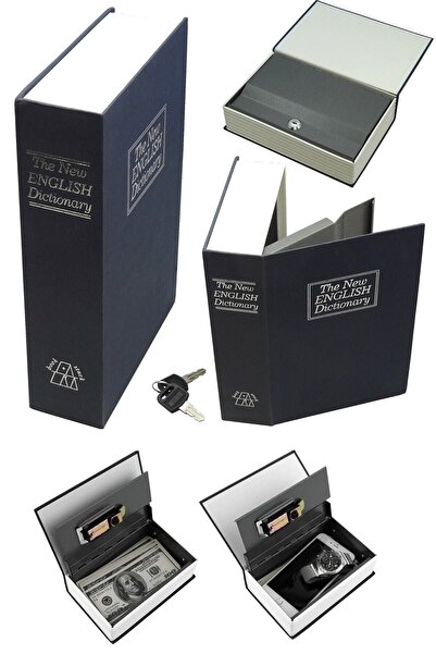 Genel Markalar Lacivert - Kitap Şeklinde Gizli Kasa Kumbara Kitap Kasa Kumbara Kilitli Kasa Kumbara