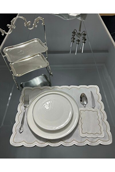 LİNDA MİA CEPLİ NAKIŞLI AMERİKAN SERVİS 6LI