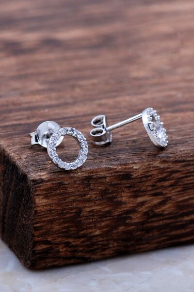 Sümer Telkari Halka Tamtur Beyaz Taşlı Rodyumlu Gümüş Küpe 6028