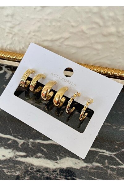 takıtarzım مجموعة من الأقراط مكونة من 3 أزواج مقاومة للتشويه