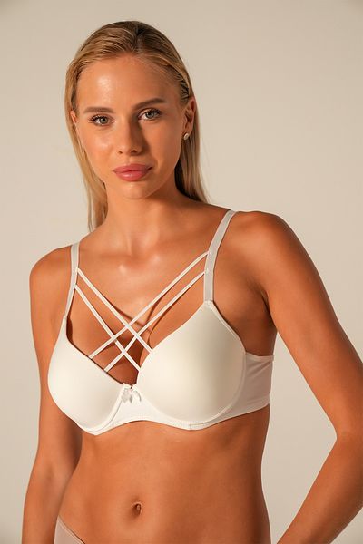 Doğan Women's Ecru String Supported Bra