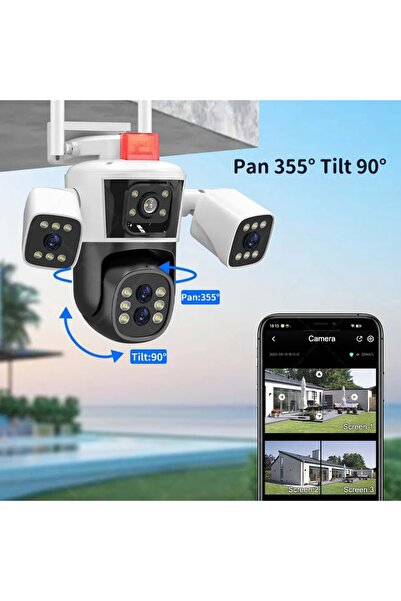 WİFİCAM 4 Kameralı 10x Zoom Özellikli Yeni Nesil Wifi PTZ Kamera IPC360 Home Türkçe Program