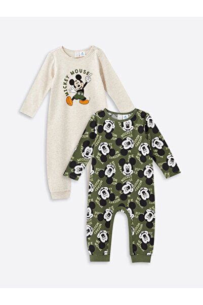 LC Waikiki Βρεφική φόρμα με στάμπα Mickey Mouse LCW Baby Boys Crew Neck Baby