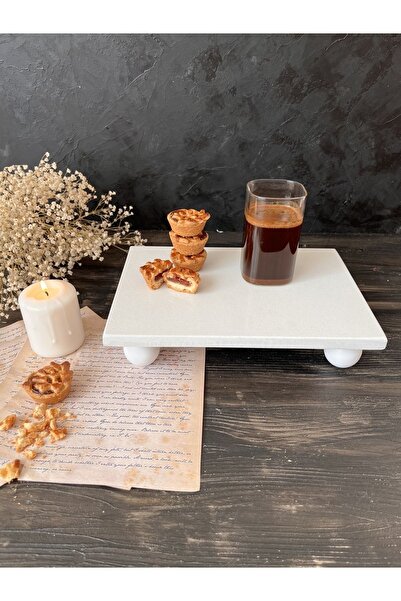 İDAY HOME Natural Marble Pastry Cake Stand, Marble Presentation Plate, Marble...