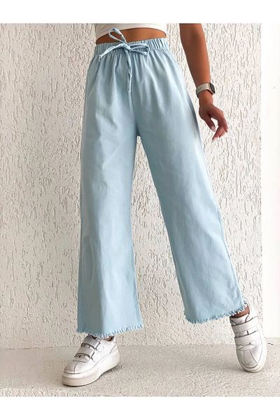 DENİKK Trendy Tassel Palazzo Pants - Comfortable Fit, Elastic Waist / Lace-up