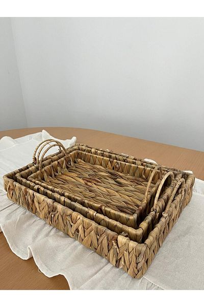 Mirilliahome Natural Knitted Tray Set - Stylish and Practical Design