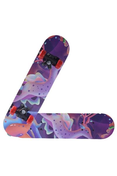 Hsport Kaymaz Yüzey 60cm Skate Boy Çift Tarafı Desenli Ve Geyik Baskılı Silik...