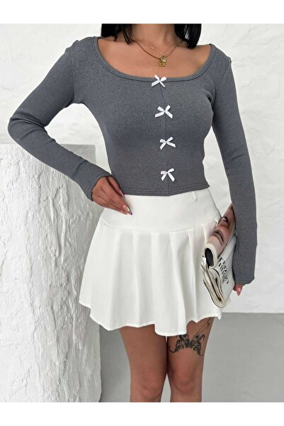 SERBA Боді з довгими рукавами з бантом Аксесуар Камізель