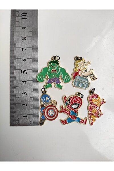 Esey Dizayn Marvel Hulk Thor Ironman Captain America Kolye Ve Deri Bileklik - Erkek Çocuk Kolye