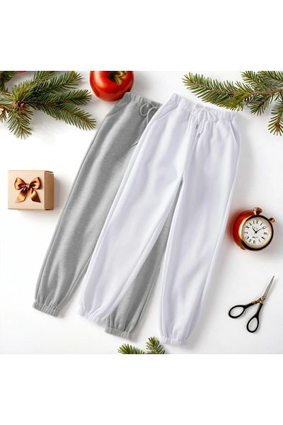 Fifty Color Ψηλόμεσο ελαστικό Winter Jogger Sweatpants Σετ 2 τεμαχίων