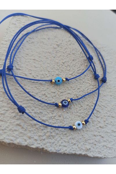 TREND 3-Piece Evil Eye Beaded String Bracelet Set - Gift, Friendship and Bracelet
