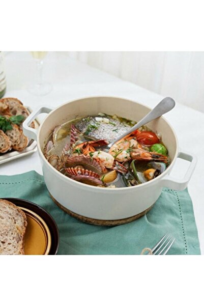 NEOFLAM Fika Aluminum Cast Pot with Lid Beige 18cm