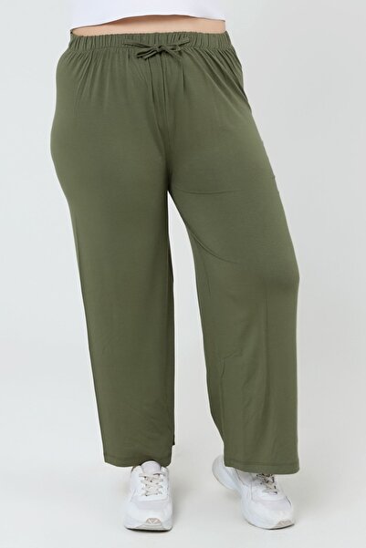 tarzımsüper Plus Size Lycra Cotton Comfort Model - FlexiBle and ComfortaBle Wide Leg Trousers