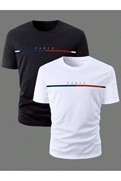 DAXİS Sportwear Company Pack of 2 Unisex Printed Oversize Crew Neck T-shirt