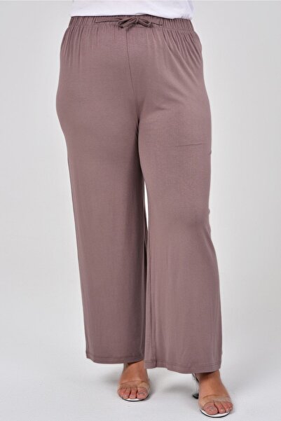 tarzımsüper Plus Size Lycra Cotton Comfort Model - FlexiBle and ComfortaBle Wide Leg Trousers