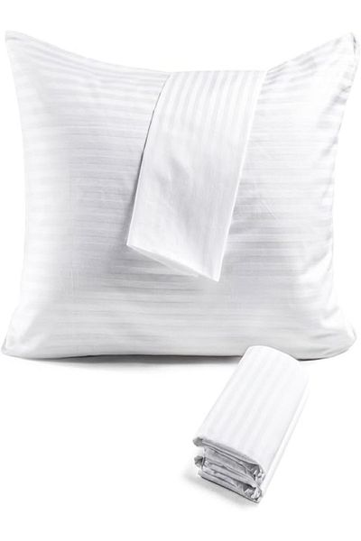 Erba kreasyon 50x70 cm White Striped Cotton Satin Pillowcase