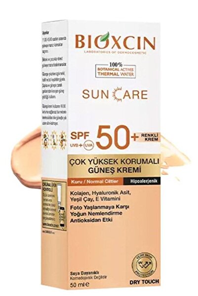 Bioxin Bioxcin Sun Care Kuru Ciltler Için Spf 50+ 50 Ml Renkli Güneş Kremi (b...