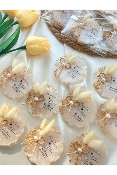 Gami Handmade Epoksi Magnet 25 Adet Söz Nişan Nikah Düğün Kına Hediyelik Orga...