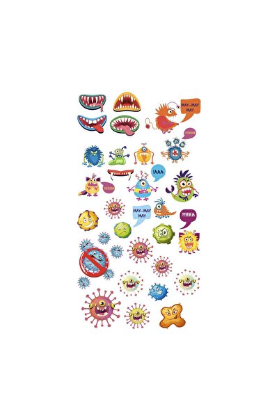 Flash Tattoos® Korona Virus Espirili Nail Art Süsü-tırnak Dövmesi