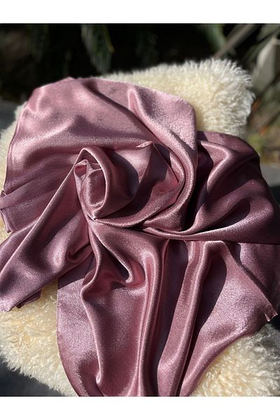 ahhu Janjan Patterned Shiny Satin Hijab Evening Dress Shawl