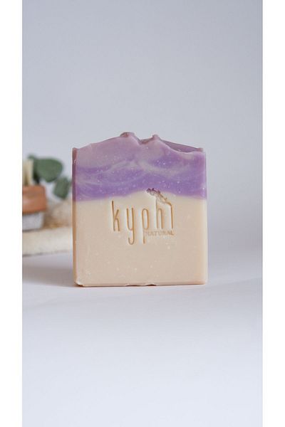 Kyphi Natural Purple Garden" Natural Soap with Geranium Essential Oil Handmade