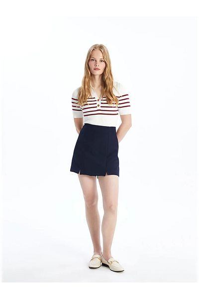 LC Waikiki LCW Vision Navy Blue Women's Skirt - Waist zipper, Straight Shorts