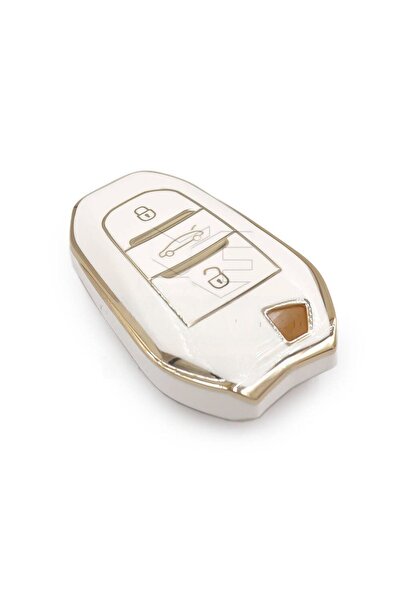 GMA KEYS Peugeot 208 308 508 2008 3008 5008 Rifter Nano Anahtar Kılıfı Beyaz Gold Renk 1.ci Kalite