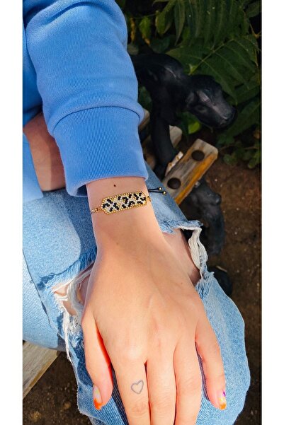 elamindunyasi Miyuki Knitted Leopard Pattern Bracelet