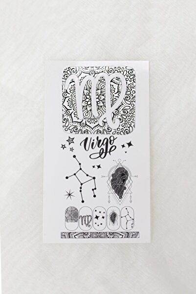 Flash Tattoos® Başak Burcu El - Tırnak Dövmesi
