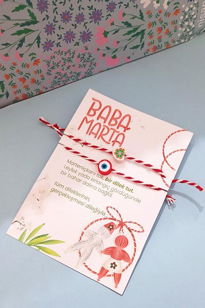 New Obsessions Baba Marta Marteniçka Red White Rope Fimo Lucky Bracelet Set of 2