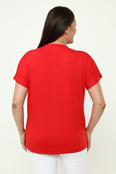 tarzımsüper PLus Size CoTTon Luxury Evening Dress - STyLish CoLLar DeTaiL, ShorT SLeeve TighTs T-shirt