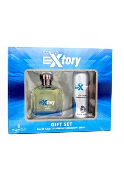 Hunca Care Extory Cobalt Edt 100ml Erkek Parfüm Set AKB2425890878