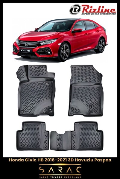 Rizline Honda Civic Hb 2019 Model 3d Havuzlu Paspas