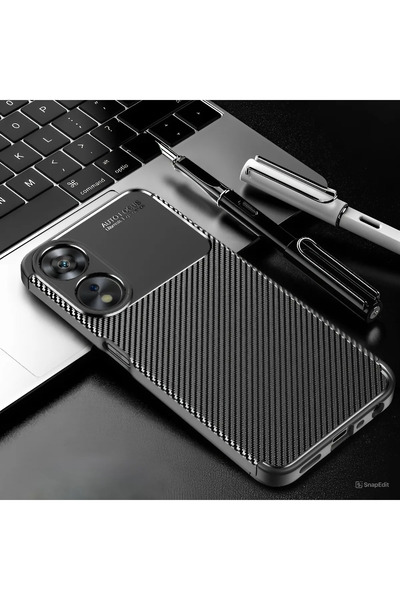 Rivor Oppo A38 Uyumlu Kılıf Kamera Korumalı Darbe Emici Karbon Desenli Renk A...
