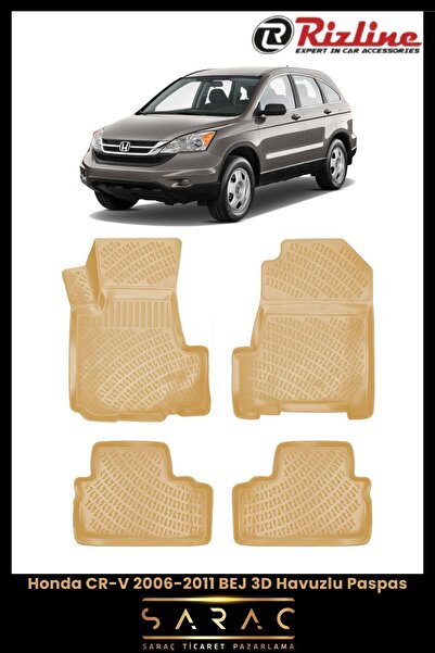 Rizline Honda Cr-v 2011 Model(ESKİ KASA) Bej 3d Havuzlu Paspas