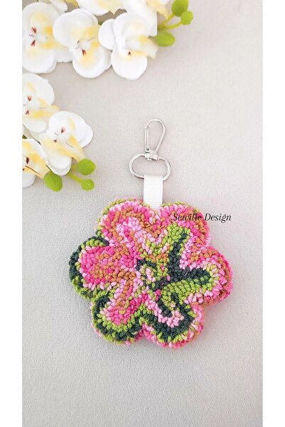Sewille Design Hand Made Punch Anahtarlık Ebruli Çiçek
