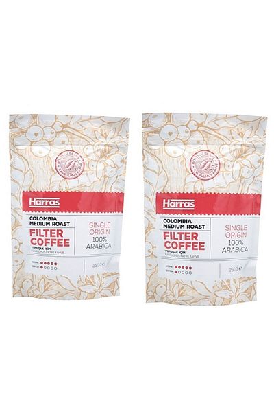 Harras Coffee Colored Colombia Medium Roast Filter Roasted 250gr X 2 Pieces