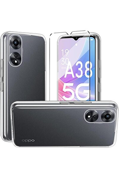 Rivor Oppo A38 Uyumlu Kılıf Kamera Korumalı Süper Şeffaf Esnek Renksiz Siliko...