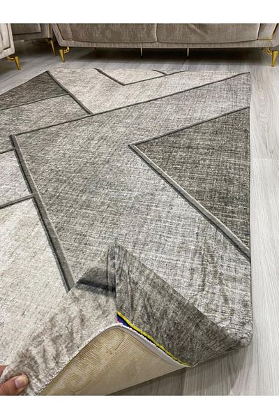 ALLGELSİN 9m2 Large Size Striped Washable Carpet Cover - 250x350cm Size