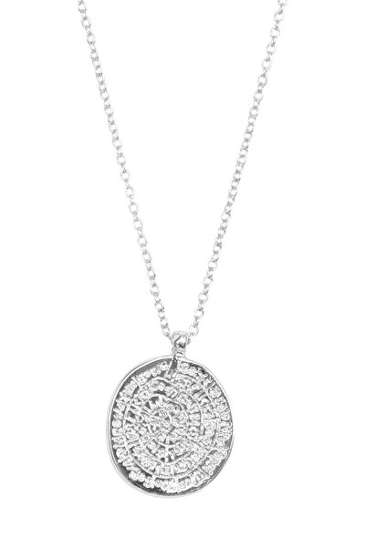 New Obsessions قلادة سلسلة فضية عتيقة مع قلادة ميدالية