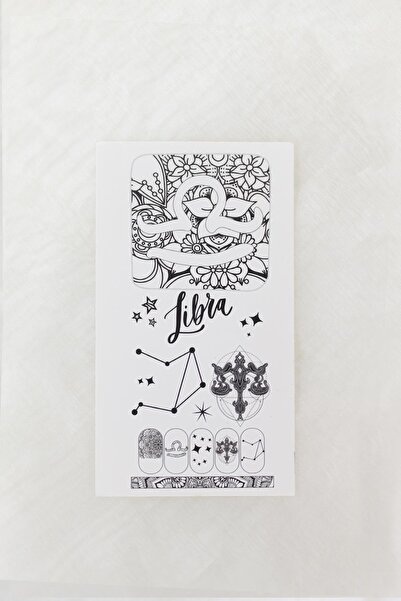 Flash Tattoos® Terazi Burcu El Tırnak Dövmesi