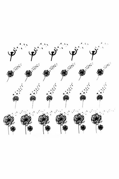 Flash Tattoos® Dandelion Tırnak Dövmesi - Tırnak Tattoo - Nail Art - Tırnak Sticker
