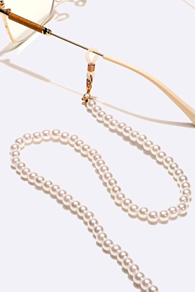 New Obsessions Bead Pearl Detailed Glasses Strap Chain