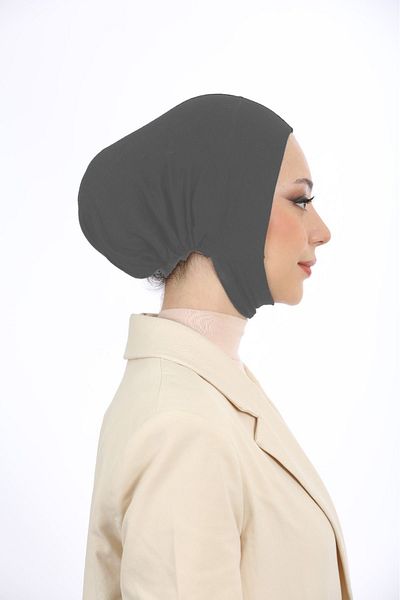 Melodi Scarf Дамски хиджаб с широк обем, практичен, неплъзгащ се капак за врата и брадичката, тъмносив